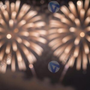 Bokeh‑огни на фоне праздничного фейерверка