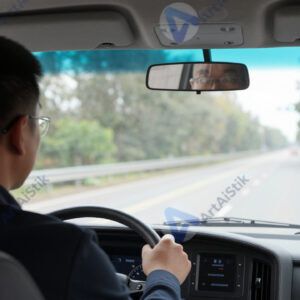 Водитель автобуса за рулём