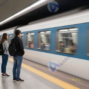 Люди стоят на платформе метро