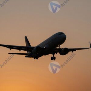 Самолёт на фоне заката