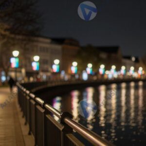 Цветные огоньки вдоль набережной