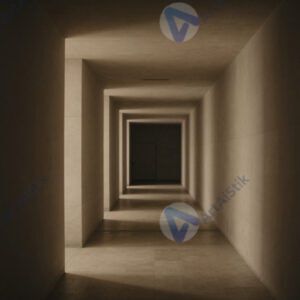 Перспективный вид коридора из прямоугольников