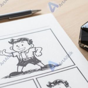 Стол с линером и чернильницей