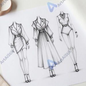 Модный скетч одежды на листе