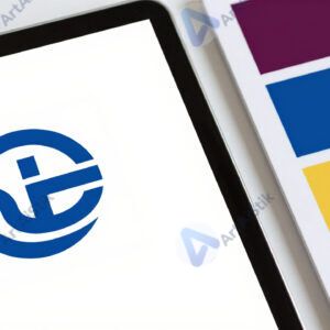 Эскиз логотипа на планшете