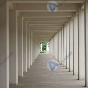 Перспектива длинного коридора из квадратных рам