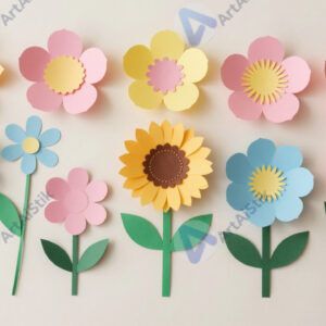 Набор бумажных цветов ручной работы