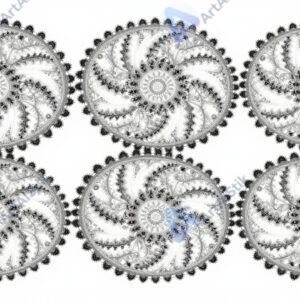 Фрактальный узор с повторяющимися формами внутрь.