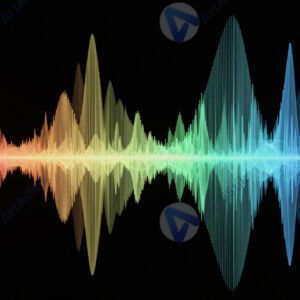 Абстрактные волны цвета на чёрном фоне