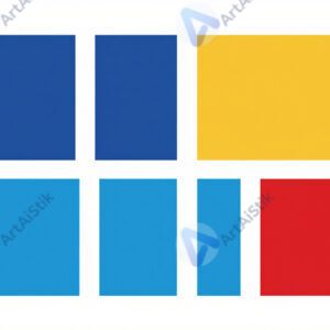 Цветовые блоки разной величины на белом фоне.