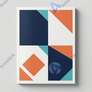 Обложка с крупными геометрическими формами и чистым фоном.