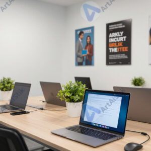 Рабочее место в небольшом стартап‑офисе