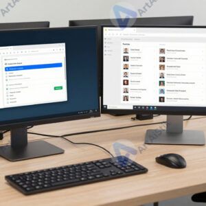 Стол с двумя мониторами