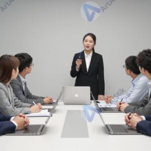 Команда сидит за столом