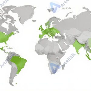 Слайд с картой мира и выделенными целевыми рынками.