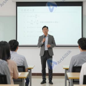 Спикер отвечает на вопросы из зала после презентации.