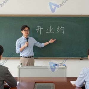 Мини‑презентация у доски в небольшом переговорном кабинете.