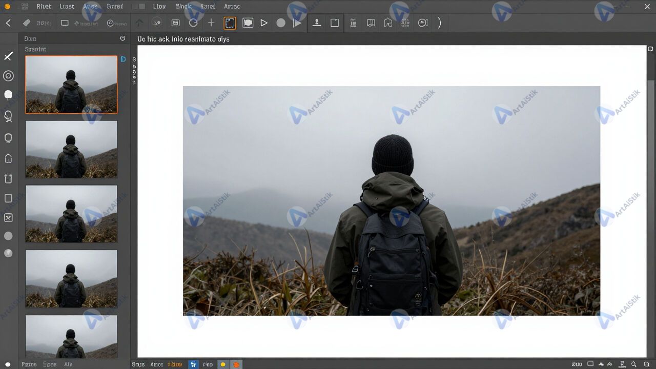 Снимок экрана редактора слайдов с миниатюрами слева. Снимок экрана редактора слайдов с миниатюрами слева.