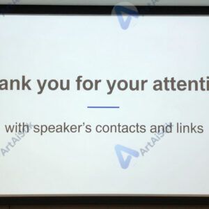 Слайд «Спасибо за внимание» с контактами спикера и ссылками.