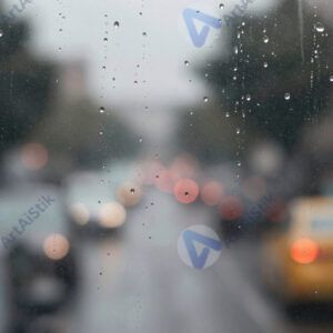 Стекло с каплями дождя