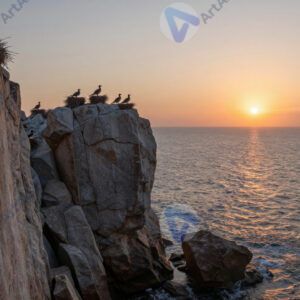 Скалы с гнёздами птиц