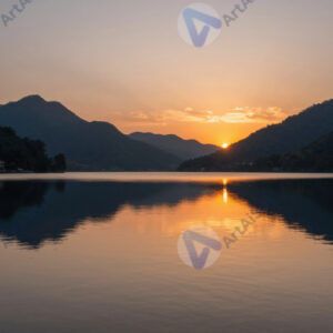 Озеро на закате