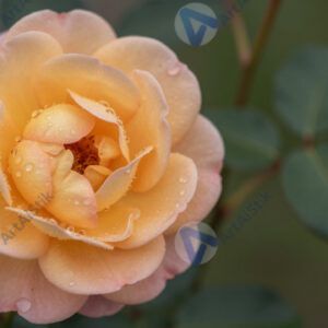 Крупный план розы с каплями росы