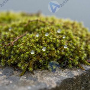 Мох на камне крупным планом