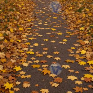 Осенние листья на земле ковром