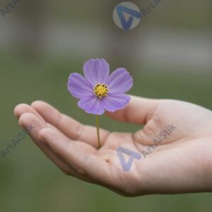 Цветок в руке человека