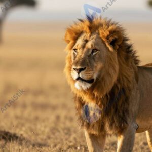 Лев на саванне