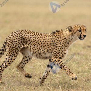 Гепард бежит по саванне