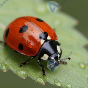 Божья коровка на листе