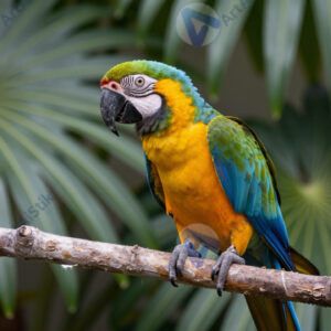 Попугай в тропической листве