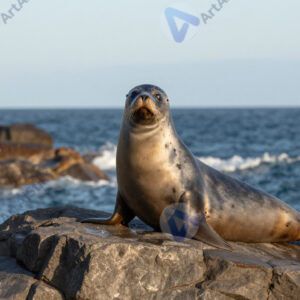 Морской котик на камне