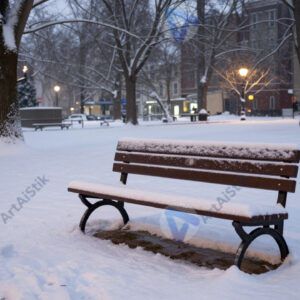 Заснеженный парк зимой