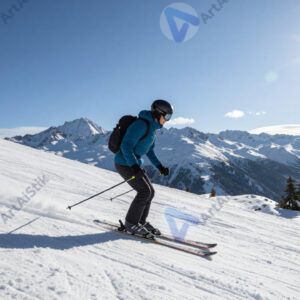 Лыжи зимой на склоне