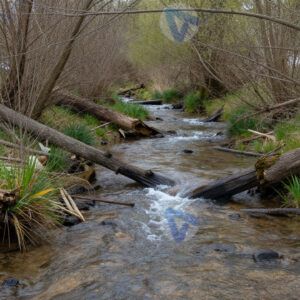 Ручей весной после зимы