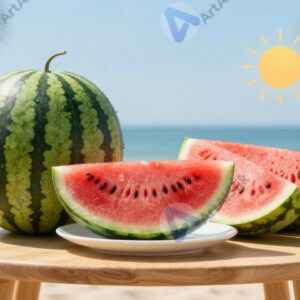 Арбуз летом на столе