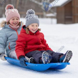 Санки зимой с детьми