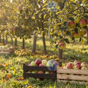 Урожай яблок осенью