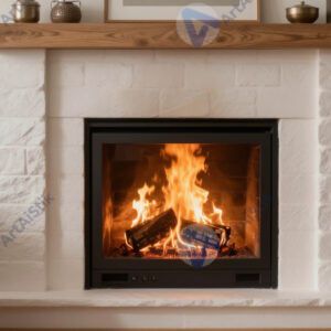 Камин зимой