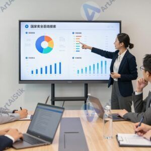 Офисная презентация проекта с экраном