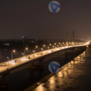 Мост ночью с подсветкой